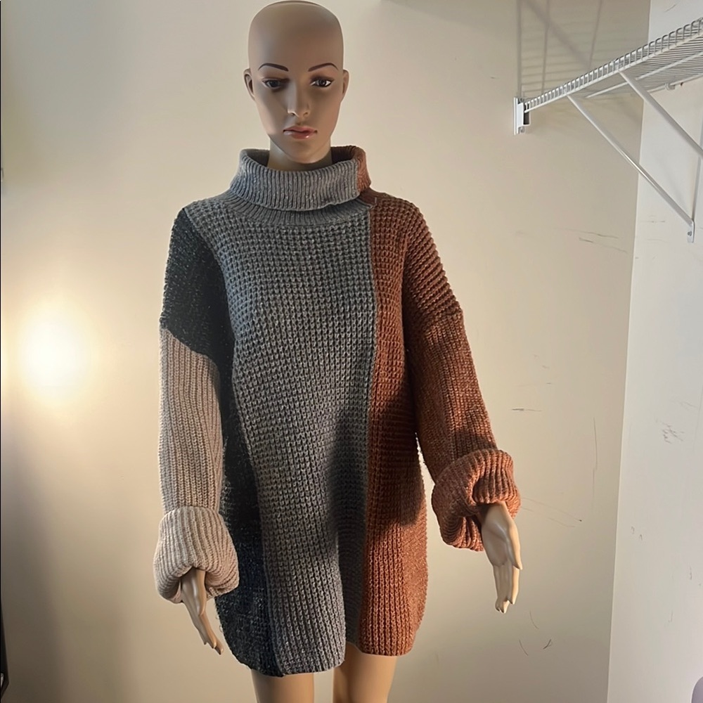 SHEIN Colorblock Turtleneck Sweater (#9)